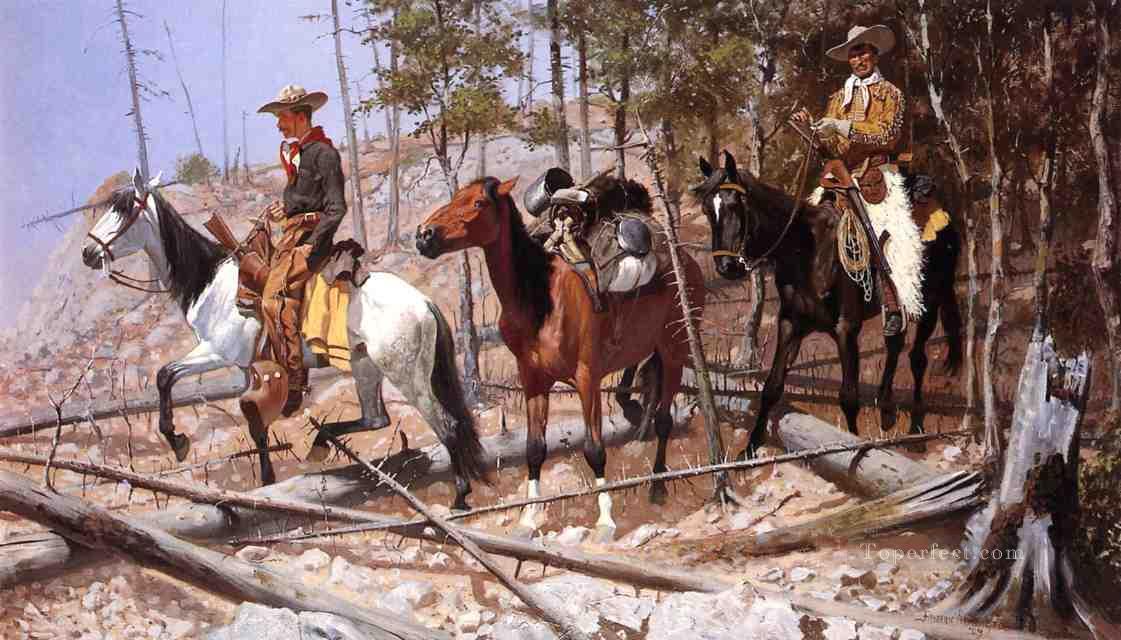 Prospección de pastos ganaderos del viejo oeste americano Frederic Remington Pintura al óleo